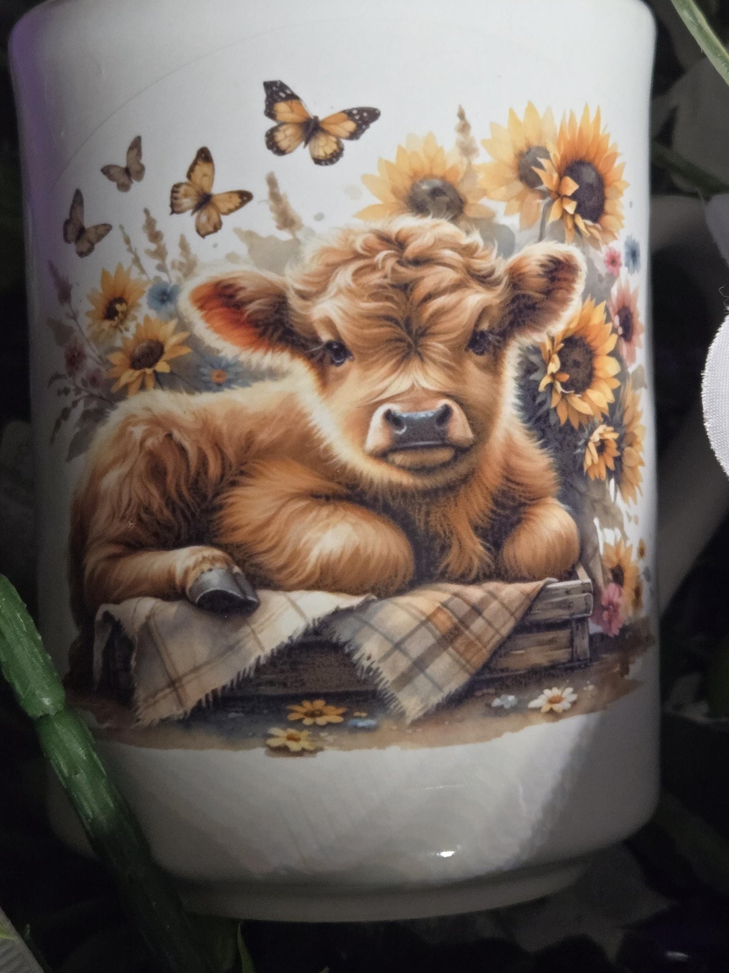 Baby Highland Cow Coffee Mug - Cute Farm Animal Cup Gift, Rustic Farmhouse Mug, Novelty Drinkware for Cow Fans